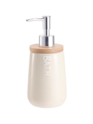 Диспенсер для мила Ardesto Prestigio 420мл, ддоломіт, бамбук, пластик, бежевий
