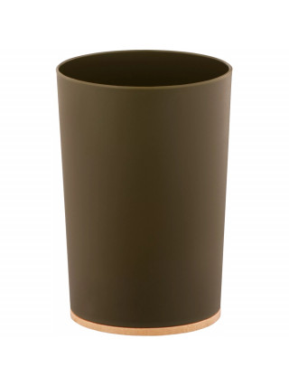 Склянка для зубних щіток Ardesto Minimalism 7.8x11.3см, поліпропілен, бамбук, зелений темний