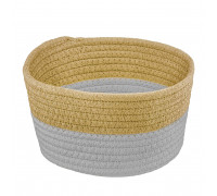 Кошик плетений для зберігання Ardesto Vigor 3.5л, бавовняний шпагат, коричневий, сірий