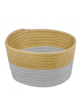 Кошик плетений для зберігання Ardesto Vigor 3.5л, бавовняний шпагат, коричневий, сірий