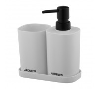 Набір для ванної кімнати Ardesto Vigor 380мл, 3 предмети, поліпропілен, сірий