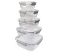 Набір герметичних квадратних контейнерів StarsPlast 250*500*900*1500*2400 мл 5 шт. 
