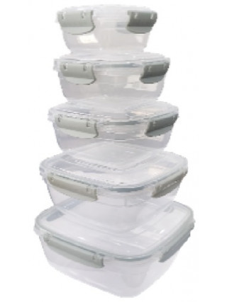 Набір герметичних квадратних контейнерів StarsPlast 250*500*900*1500*2400 мл 5 шт. 