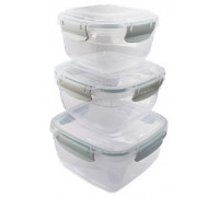 Набір герметичних квадратних контейнерів StarsPlast 250*500*900 мл 3 шт.