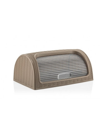 Хлібниця пластикова Dunya Plastik "Ротанг" 41,4*27*19 см. (коричневий), без коробки