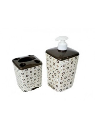 Набір аксесуарів для ванної кімнати Elif Plastic 2 пр. "Louis Vuitton"