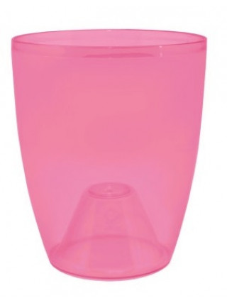 Вазон для орхідей "Орхідея" 20*24 см. (малиновий-прозорий PS)