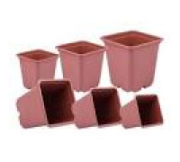 Вазон для розсади квадратний 0,52 л, 9*9*10 см (в упаковці 15 шт) (чорний)