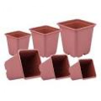 Вазон для розсади квадратний 0,52 л, 9*9*10 см (в упаковці 15 шт) (чорний)