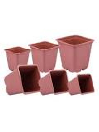 Вазон для розсади квадратний 0,52 л, 9*9*10 см (в упаковці 15 шт) (чорний)