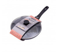 Сковорода Krauff Hamburg з кришкою, d-28 см, кований алюміній із антипригарним мармуровим покриттям