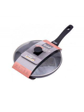 Сковорода Krauff Hamburg з кришкою, d-28 см, кований алюміній із антипригарним мармуровим покриттям