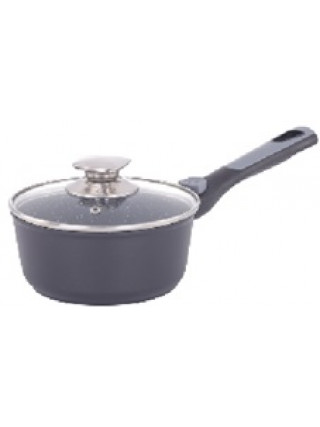 Ківш зі скляною кришкою Ardesto Gemini Bari, 1.3л, 16см, алюміній, чорний