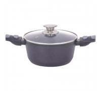 Каструля зі скляною кришкою Ardesto Gemini Bari, 2.5л, 20см, алюміній, чорний