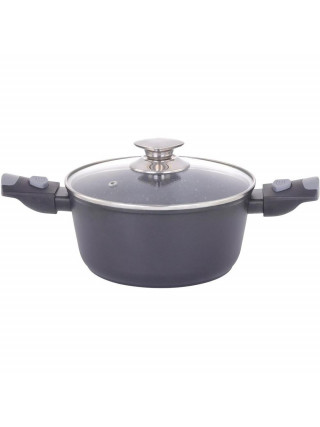 Каструля зі скляною кришкою Ardesto Gemini Bari, 2.5л, 20см, алюміній, чорний