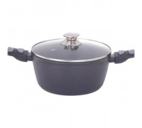 Каструля зі скляною кришкою Ardesto Gemini Bari, 3.9л, 24см, алюміній, чорний