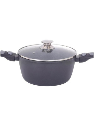 Каструля зі скляною кришкою Ardesto Gemini Bari, 3.9л, 24см, алюміній, чорний