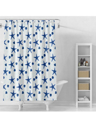 Шторка для ванної кімнати з принтом Eco Fabric PEVA Зірки 180*180 см,(з кільцями)