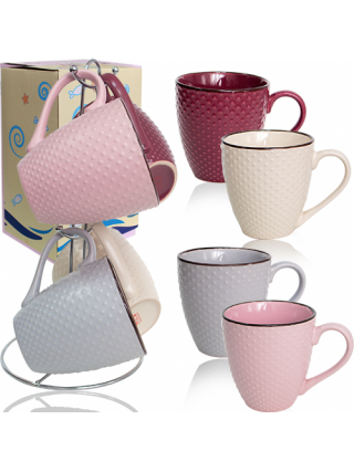 Набір кружок S&T "Dots" 350 мл., 4 шт. на стійці