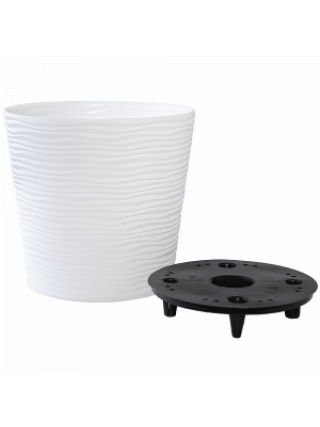 Вазон "Ф'южн" зі вставкою низький d-16*14,5 см. (білий) *6