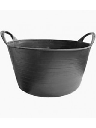Кошик господарський PLASTIKEN 42 л чорна кругла з ручками  протиударна Іспанія