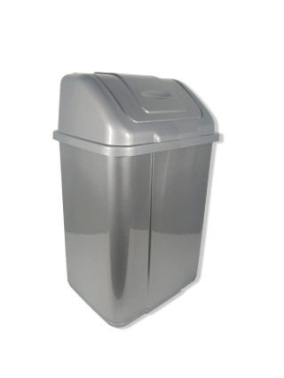 Вiдро для смiття Plastic's Craft 18 л, з поворотною кришкою, 29,5*22,5* 44 см (металік)
