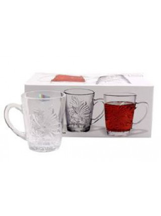 Набір кружок скляних Glass Mug 200 мл 6 шт  