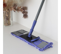 Швабра - полотер для підлоги, локшина 120 гр., МЕТАЛЕВА основа 42*10 см, телескопічна рукоятка 75*120 см