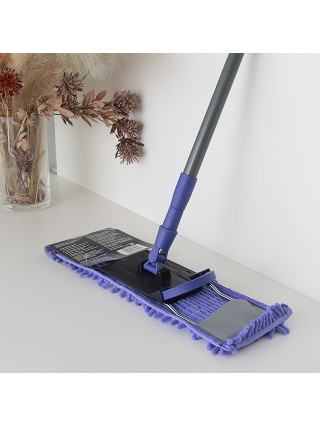 Швабра - полотер для підлоги, локшина 120 гр., МЕТАЛЕВА основа 42*10 см, телескопічна рукоятка 75*120 см