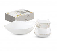 Набір салатників S&T золотий кант (1-1,5л ,6-200 мл) 7 шт, 