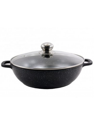 Сковорода-жаровня Zauberg МАРМУР d-320 мм., 5,5 л., антипригарне покриття, з кришкою, індукц. 