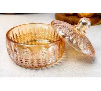 Цукерниця для солодощів та горішків з кришкою Helios Абудабі амбер 120 мм 1шт кол.уп.