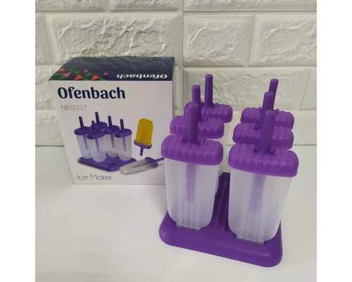 Набір форм для морозива Ofenbach із пластику на підставці 6 шт. (фіолетовий)