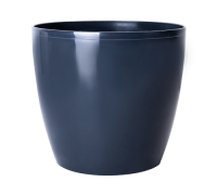 Вазон круглий "Матільда" 12*11 см. 0,9 л. (темно сірий) *6