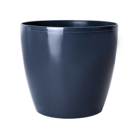 Вазон круглий "Матільда" 12*11 см. 0,9 л. (темно сірий) *6