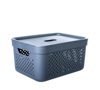 Корзина для побутових речей 15 л "Simple"  39*29*20 см, з кришкою (граніт)