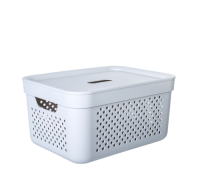 Корзина для побутових речей 15 л "Simple"  39*29*20 см, з кришкою (сірий)