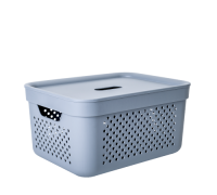 Корзина для побутових речей 15 л "Simple"  39*29*20 см, з кришкою (сірий мат)