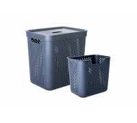 Корзина для білизни 35 л "Simple" 39*29*40 см, з органайзером 10 л (28,5*19*26 см) (граніт)