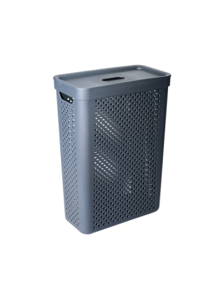 Корзина для білизни 25 л "Simple" вузька 39*19*54 см  (граніт)