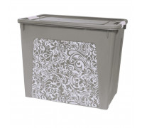 Контейнер універсальний "Smart Box" з декором 40 л. Home 49,4*32,2*39,5 см. (какао/біла троянда)