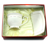 Чашка чайна 280 мл. Interos "Снігова королева" з блюдцем, подарункова упаковка
