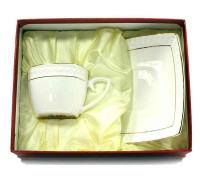 Чашка з блюдцем Interos "Снігова королева" (чашка квадратна 240 мл.)