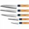 Набір ножів Ardesto Gemini 5 пр., бамбукова ручка, нержавіюча сталь