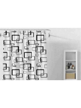 Шторка для ванної кімнати з принтом Eco Fabric PEVA Прямокутники 180*180см, 