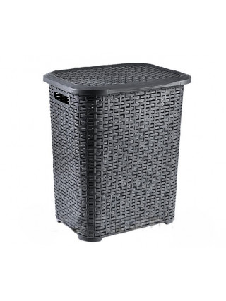 Корзина для білизни 45 л Tuffex "Ротанг", 31,5*41*47,5 см (сірий)