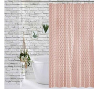 Шторка - фіранка для ванної Dariana Жаккард 180*180 см, 12 кілець JC12-2902-powde
