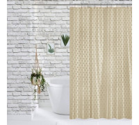 Шторка (фіранка) для душу з поліестеру Dariana 180*180 см, жакард 12 кілець JC12-0304-beige