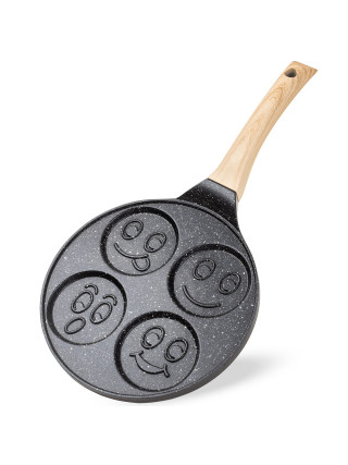 Сковорода для оладок Kamille (Смайли) d-220 мм., з антипригарним покриттям Black marble з алюмінію