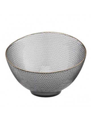 Салатник Ardesto Commelina, 22см, скло, сірий